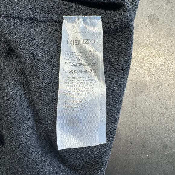 FLOOR Kenzo Multicolor Classic Logo Sweater Gray 100% Wool Fits Medium - Picture 5 of 6